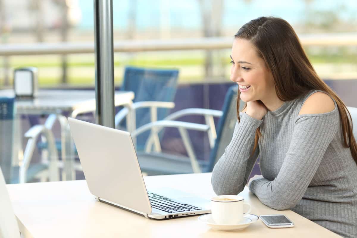 A Person Reading An Interesting Email.