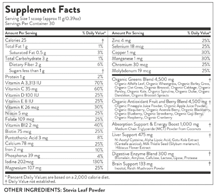 Equip Micro Greens Supplement Facts Equip Micro Greens Supplement Facts
