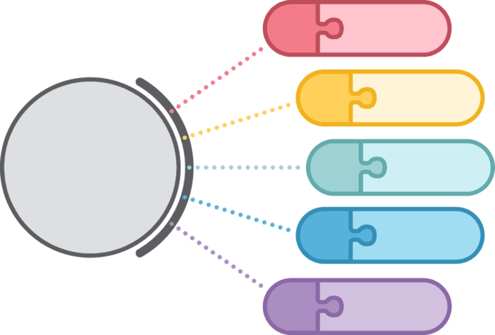 circle infographic jigsaw Flat Line